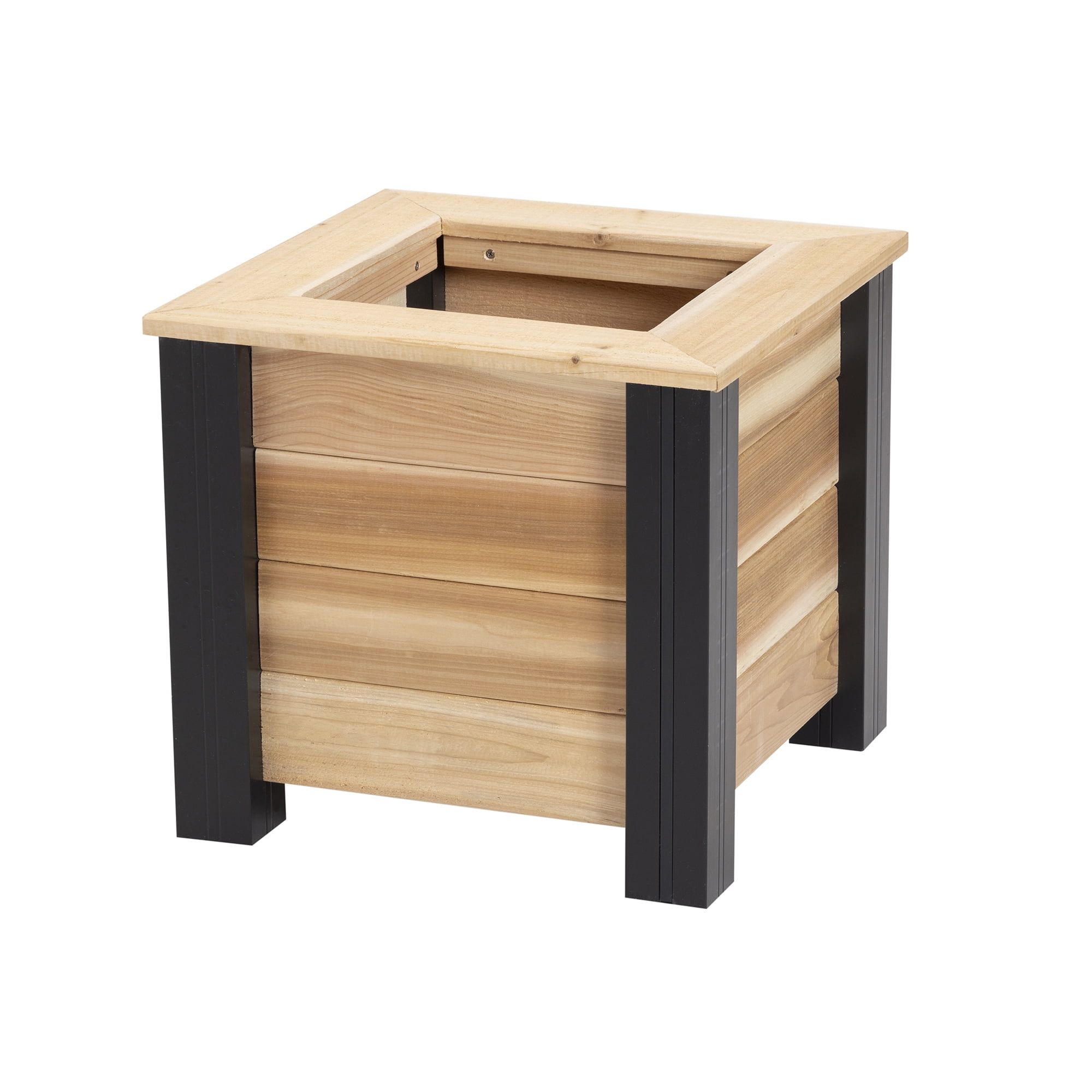 Medium Cedar and Vinyl Square Planter Box