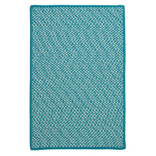 Reversible Abstract Blue Braided Synthetic Area Rug, 7'x9'