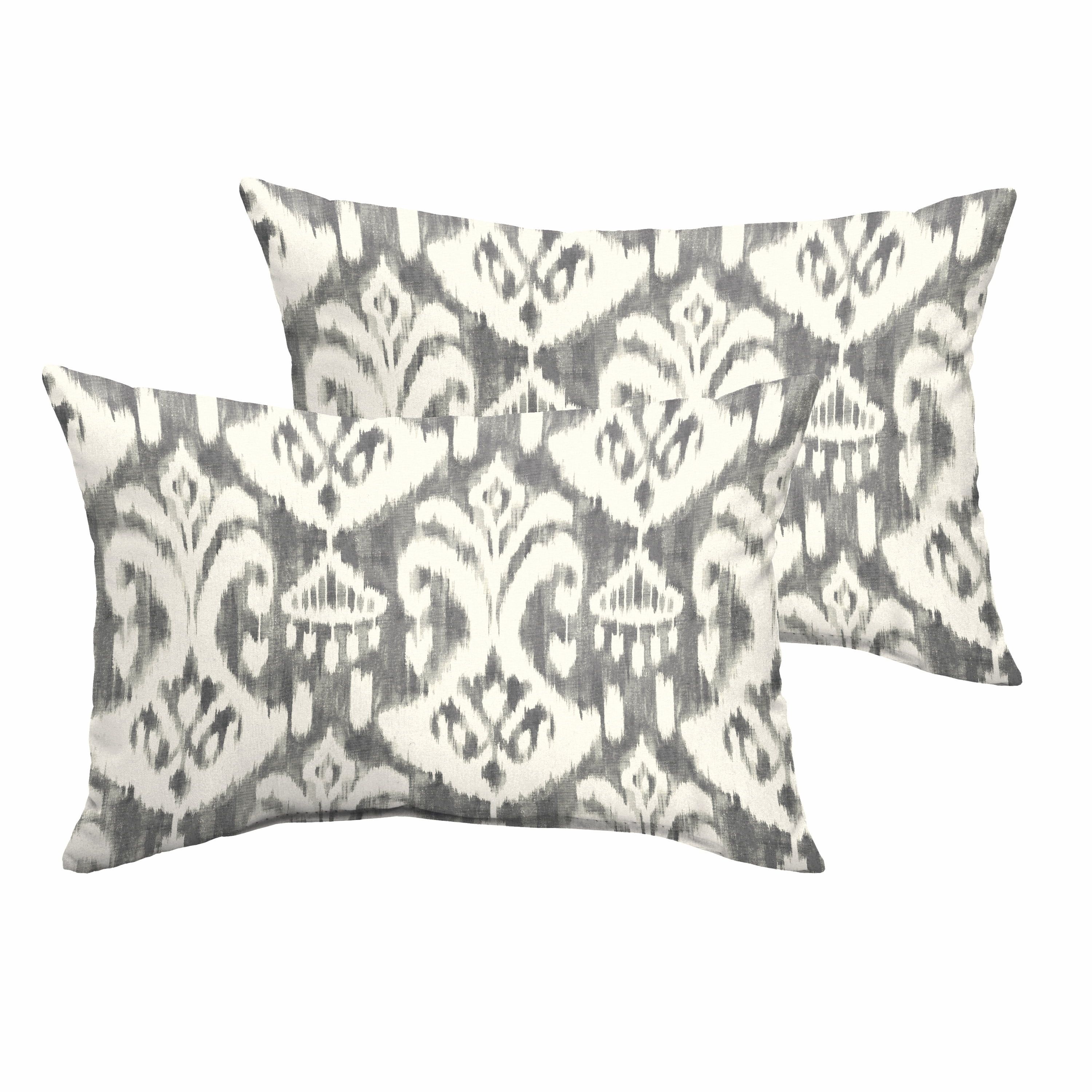 Eco-Friendly Grey and Cream Weather-Resistant Indoor/Outdoor Pillow Set, 20"