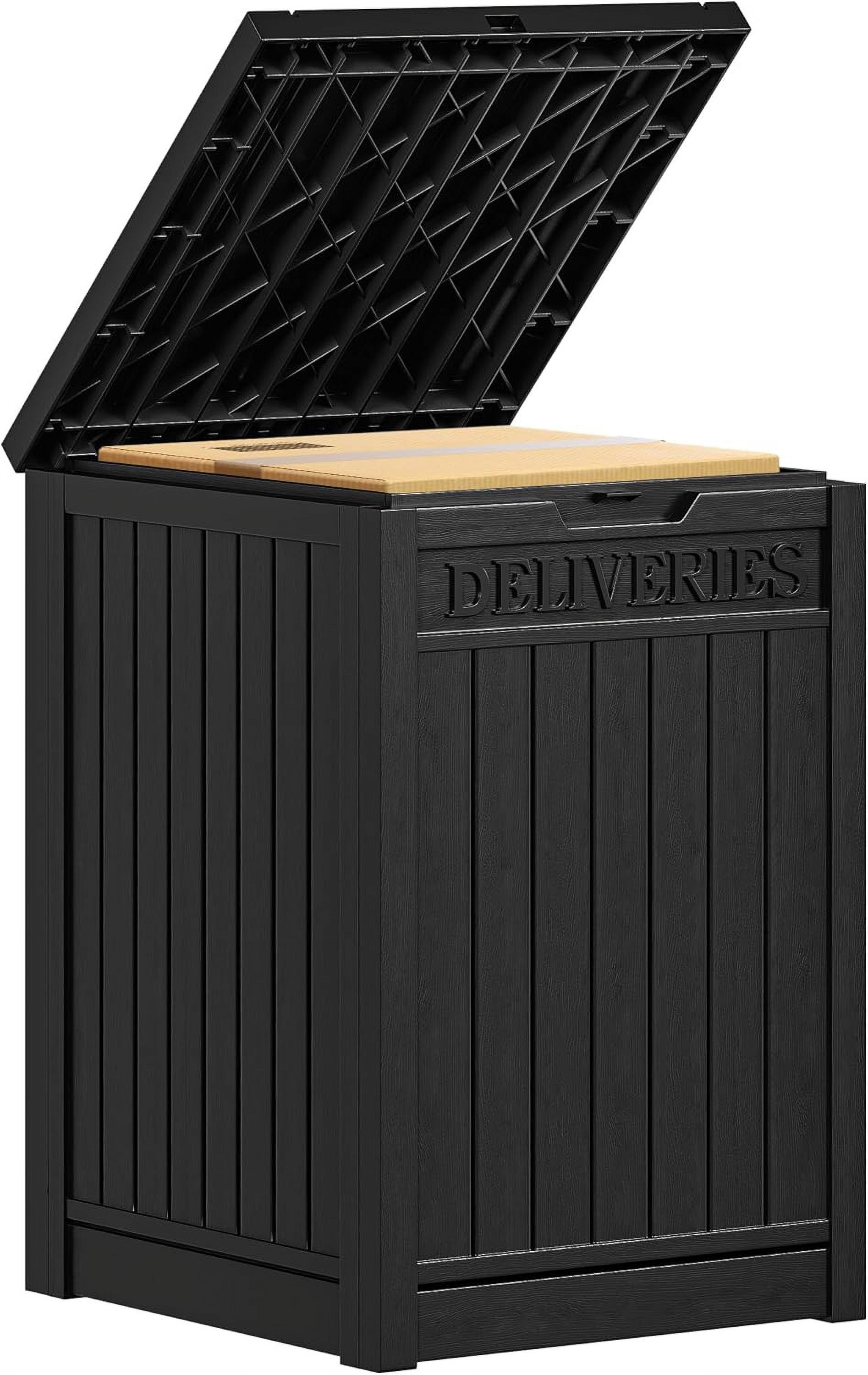 Black Lockable Resin 48 Gallon Outdoor Storage Deck Box