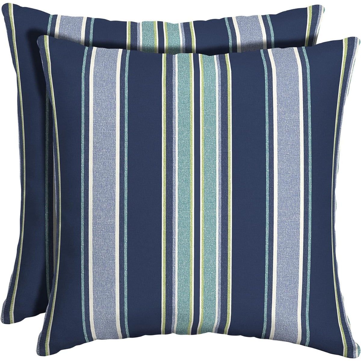 Sapphire Aurora Blue Stripe Outdoor Toss Pillow Set, 16 x 16