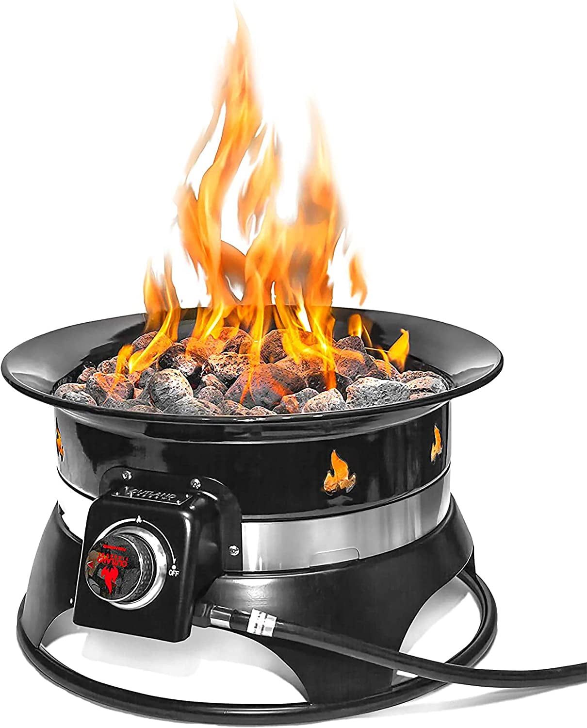 Black Steel 19-Inch Auto-Ignition Propane Fire Pit