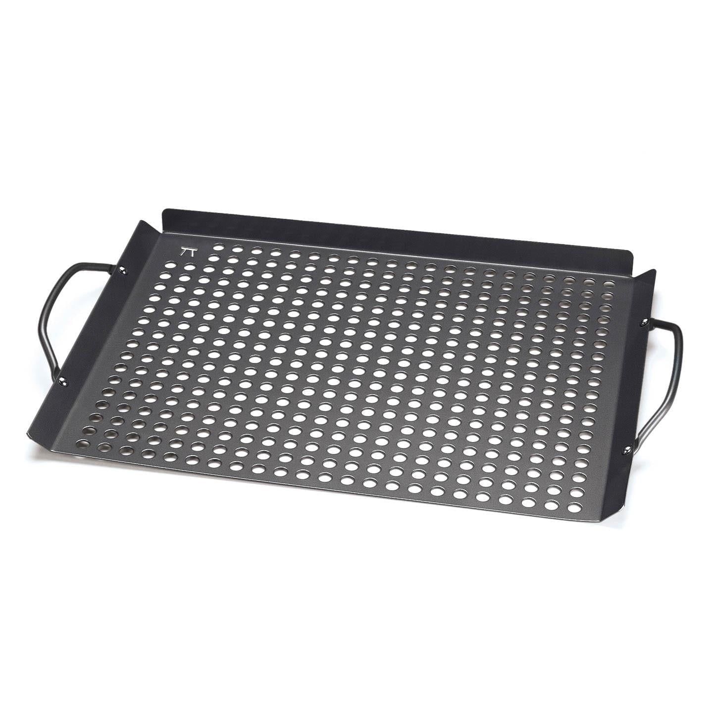 Non-Stick Black Stainless Steel Grill Topper with Handles