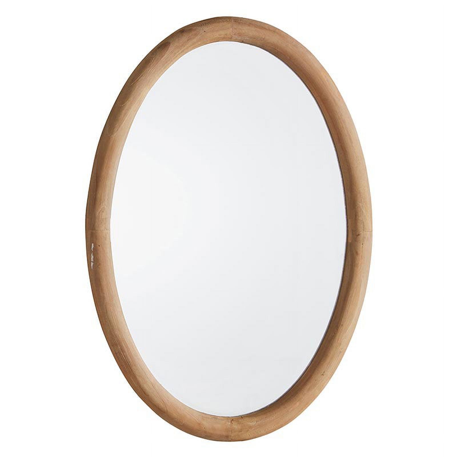 Natural Oval Wood Wall Mirror, 24 x 16 Inches