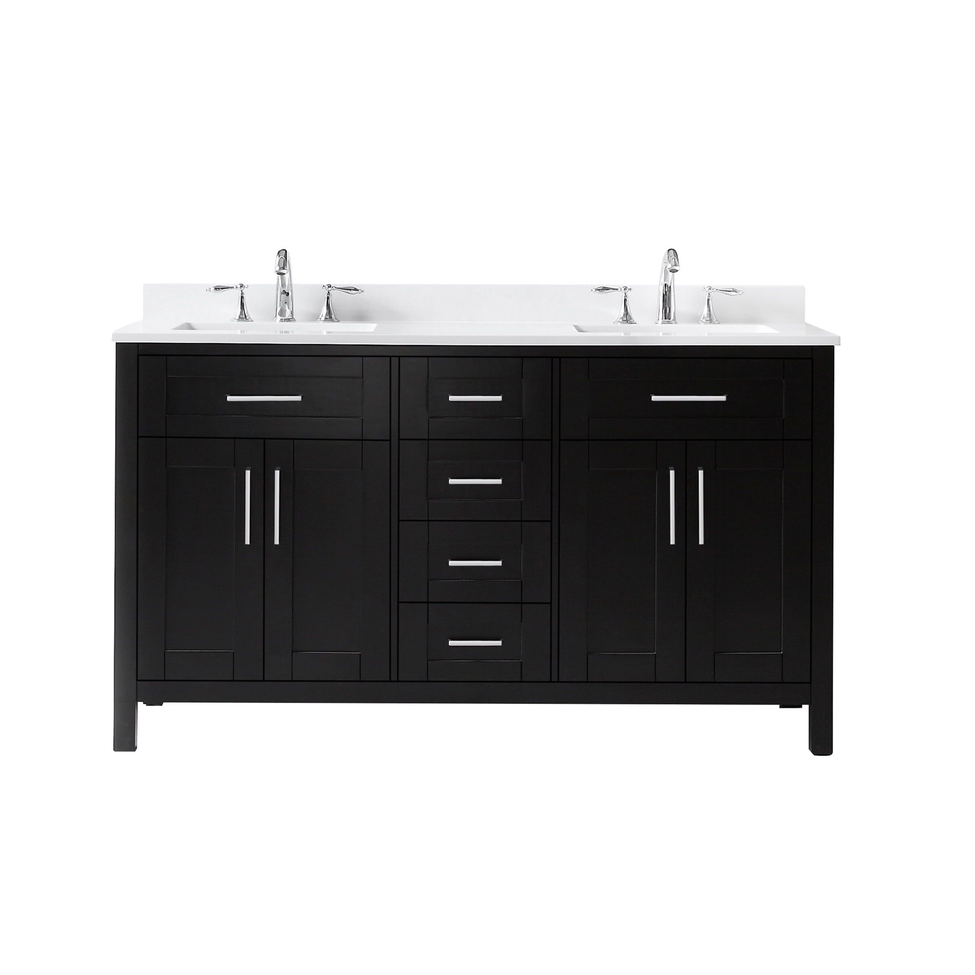 Tahoe 60" Dark Espresso Freestanding Double Sink Bathroom Vanity