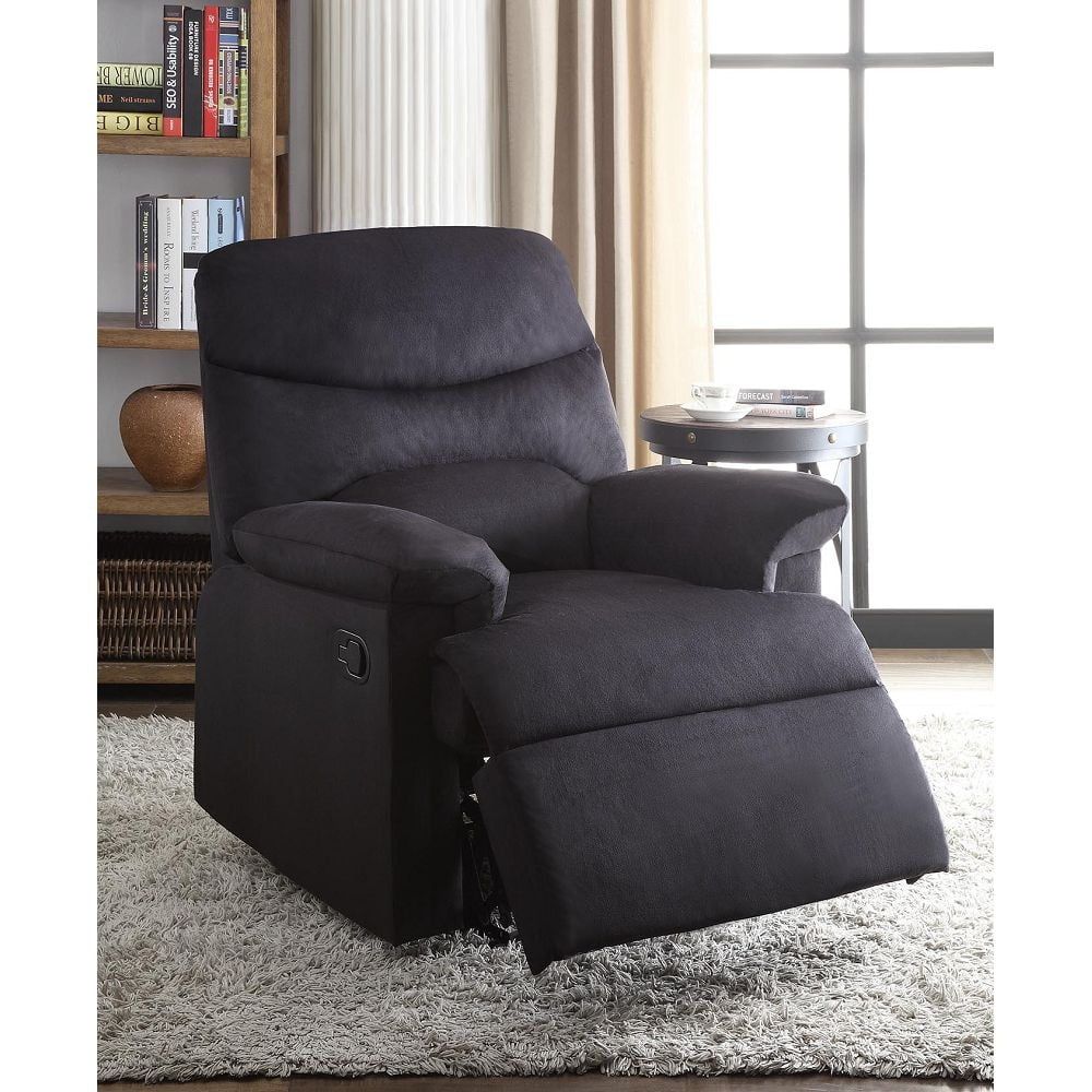 Black Microfiber Massage Recliner with Wood Frame