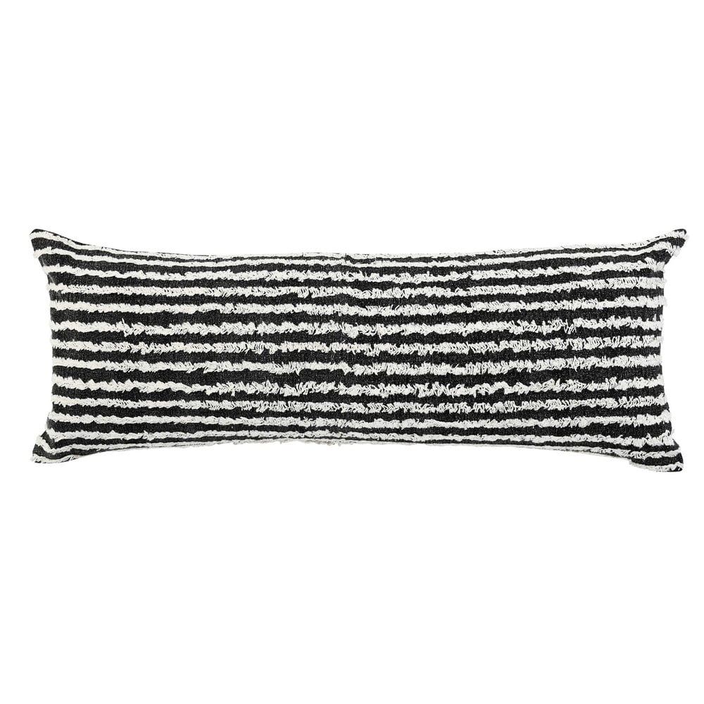 Black and White Striped Organic Cotton Kids Throw Pillow