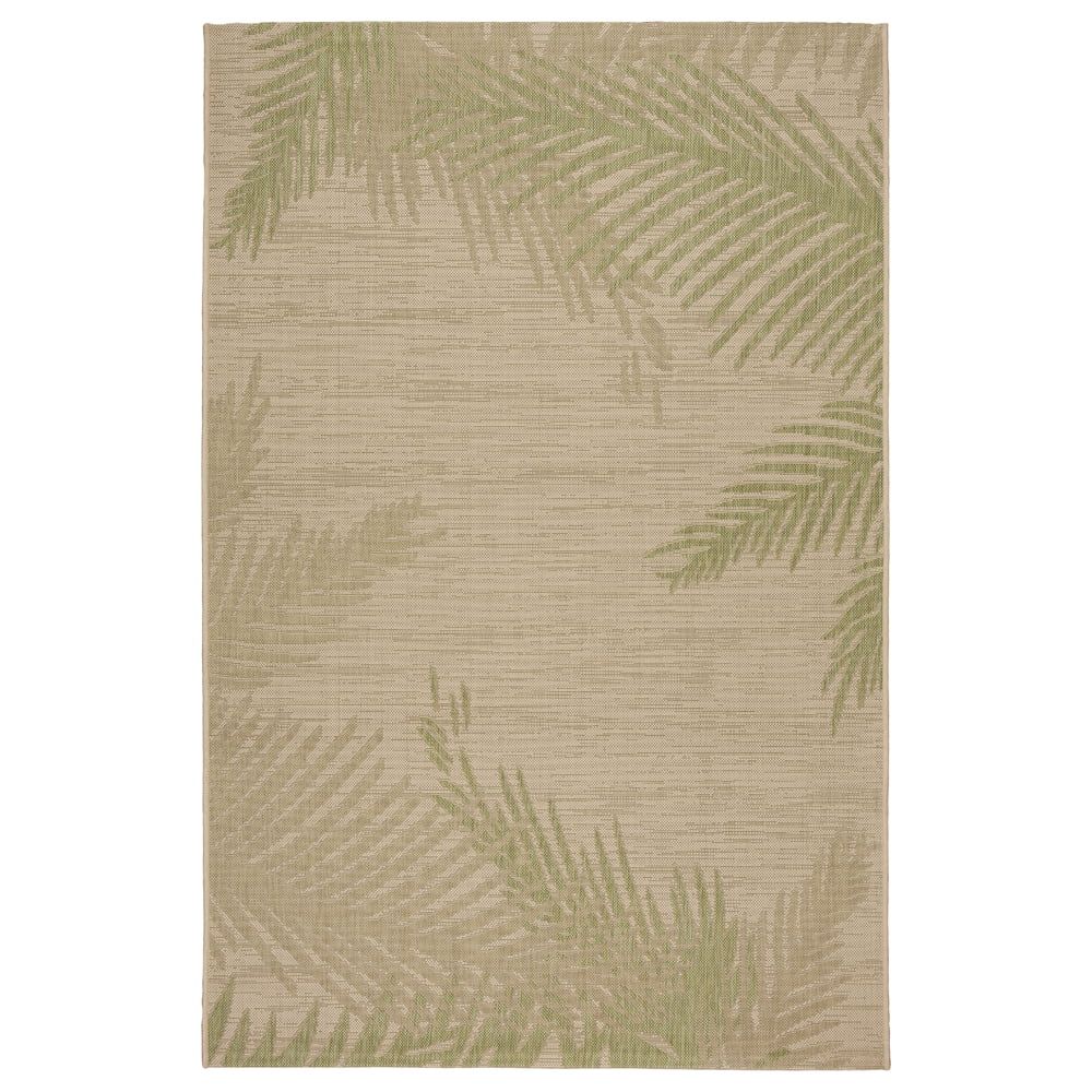 Coastal Charm Black Synthetic 5' x 7' Easy-Care Outdoor Rug