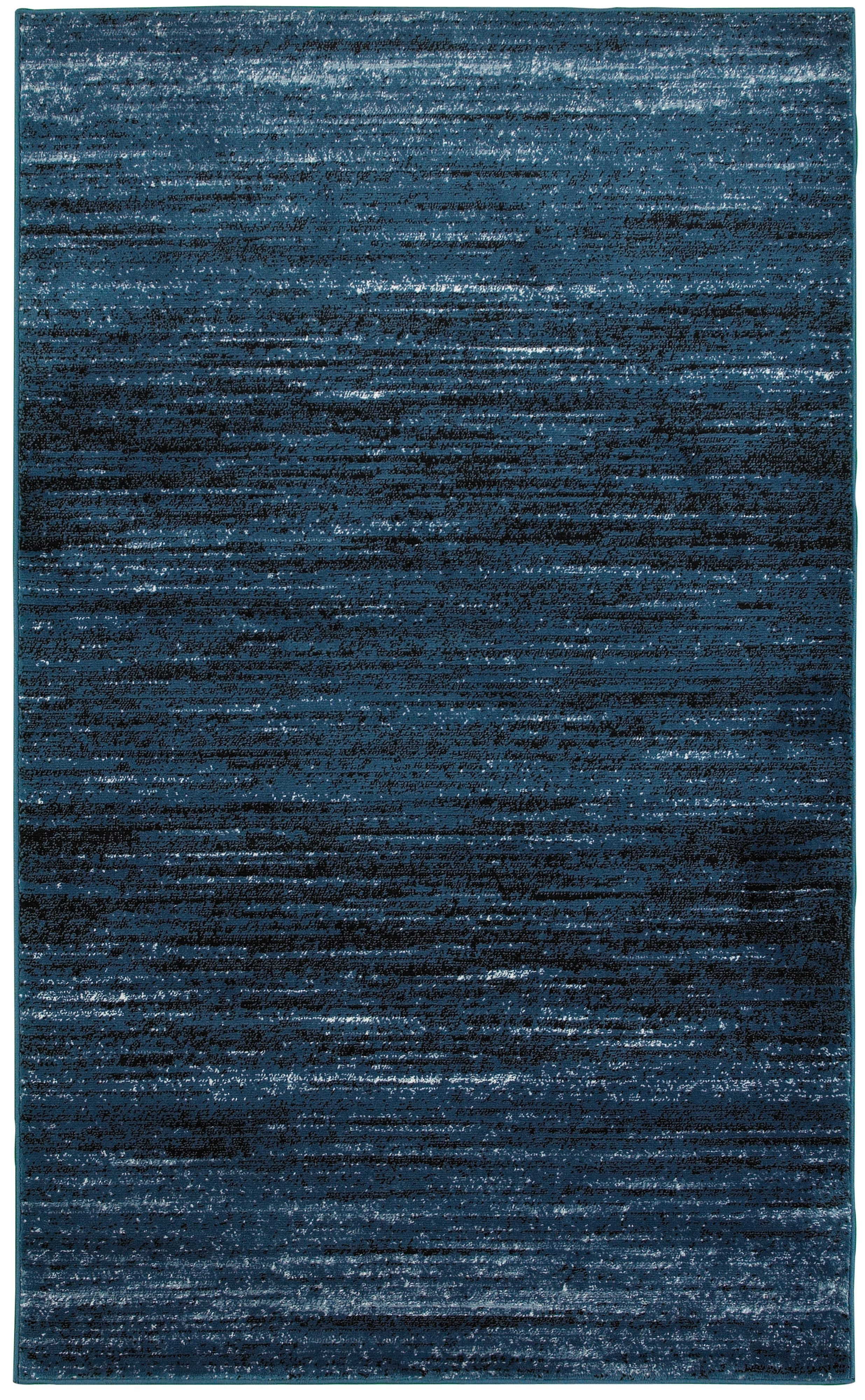 Luxor Abstract Blue & Black Synthetic Area Rug, 5'2" x 7'2"