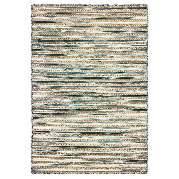 Topanga Dark Gray and Beige Handmade Braided Wool Area Rug