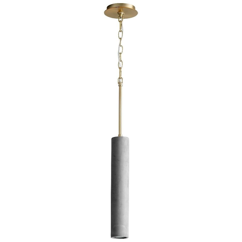 Mini Totem LED Pendant in Aged Brass and Dark Gray Finish