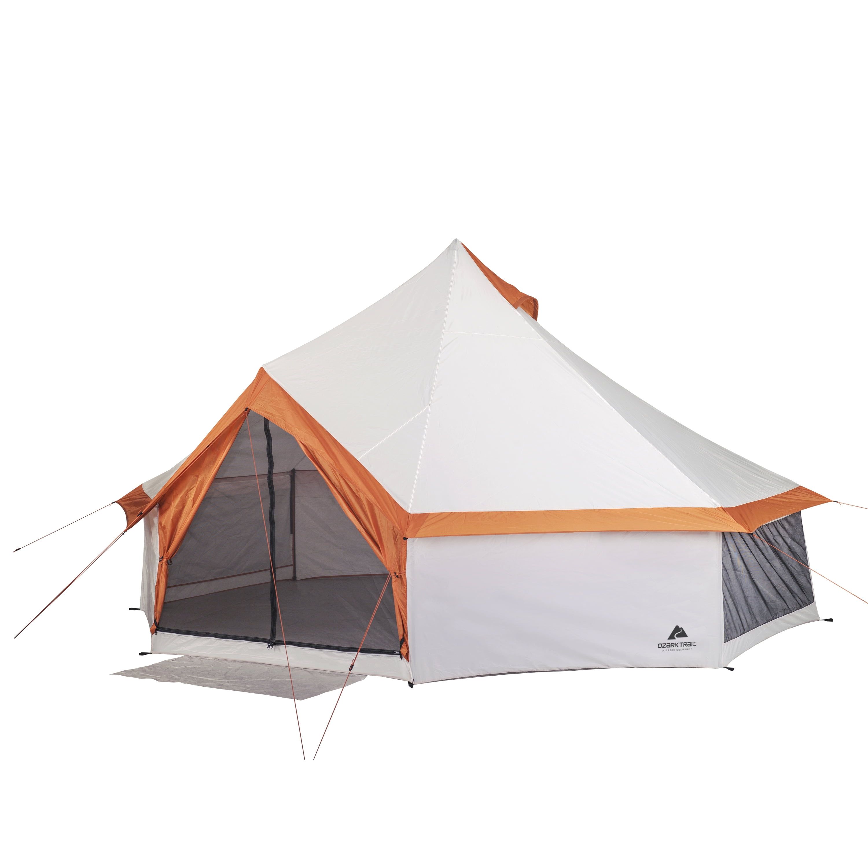 Ozark Trail 8-Person White and Orange Dome Tent