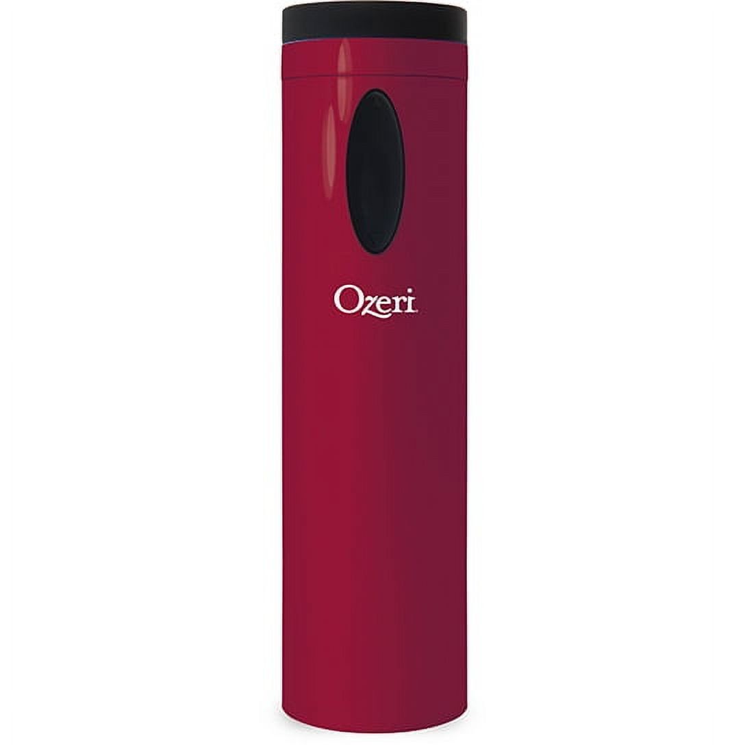 Red Electric Wine Bottle Opener with Integrated Foil Cutter