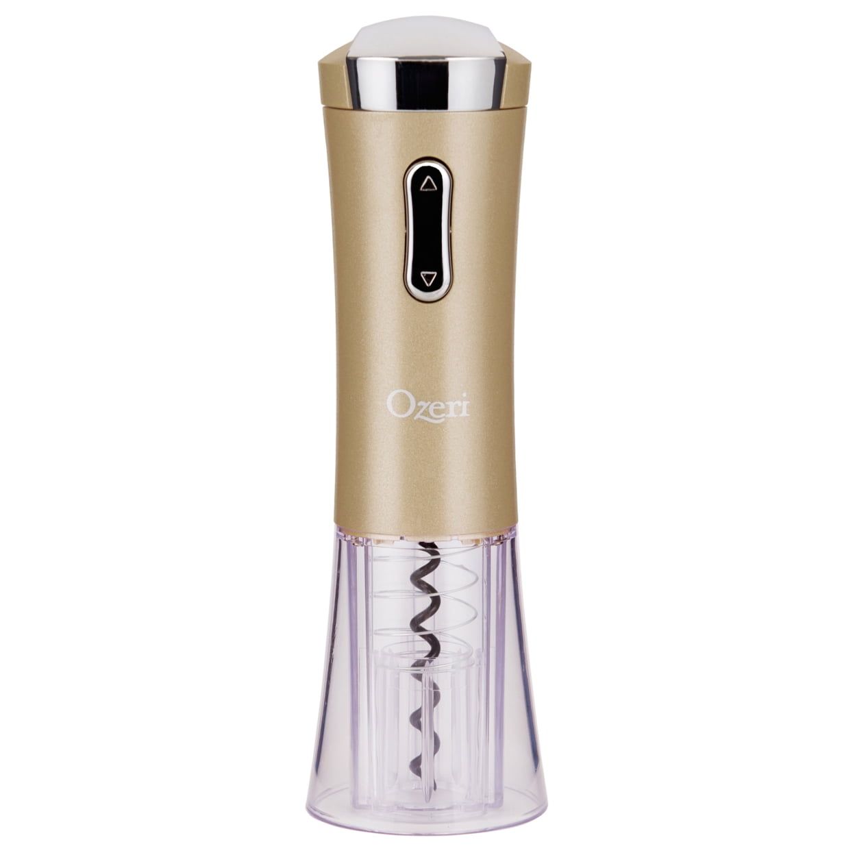 Gold Electric Wine Opener with Transparent Corkscrew Shell