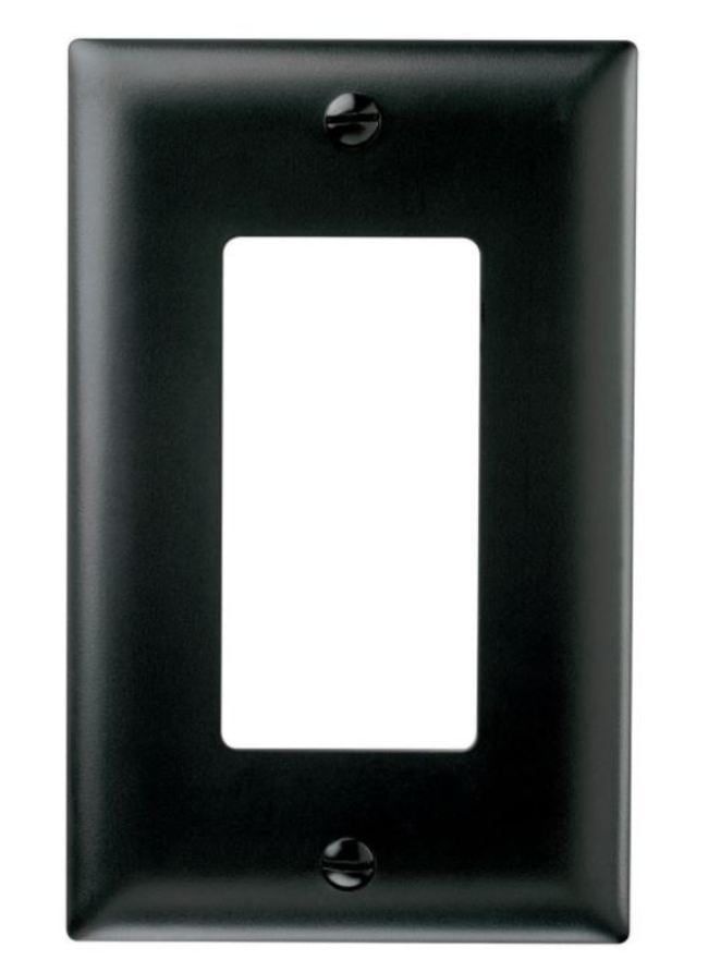 Black Standard Nylon Decorator Wall Plate, 1-Gang