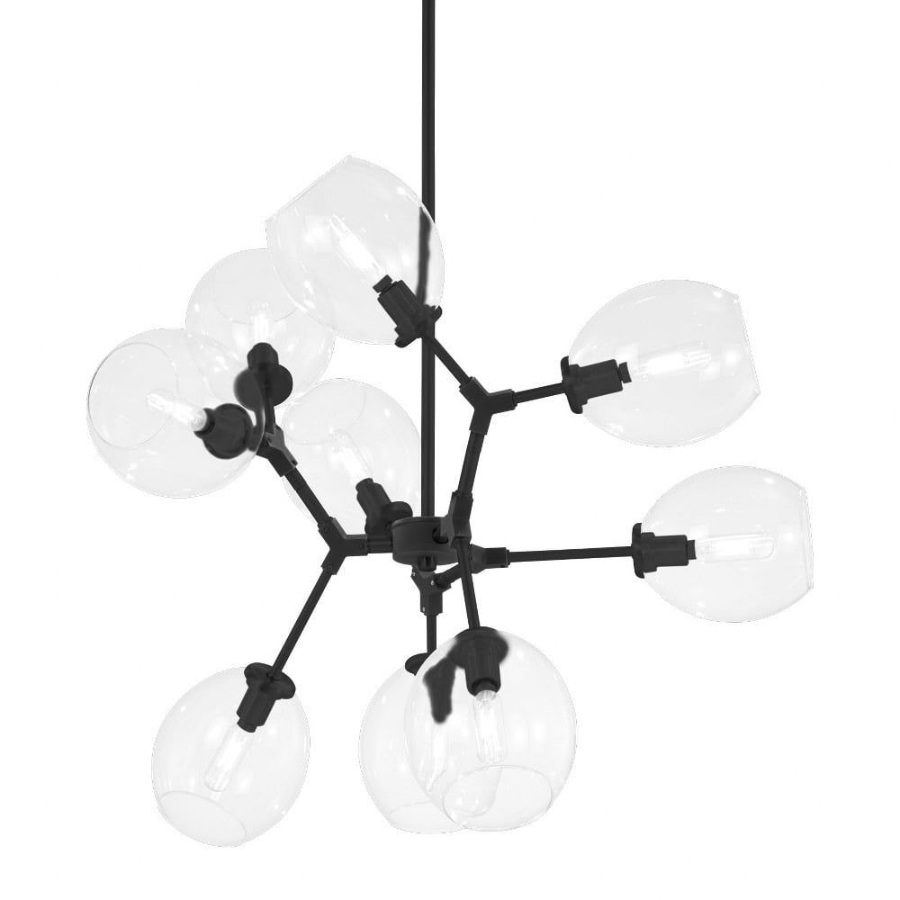 Coal and Clear Glass 9-Light Sputnik Chandelier