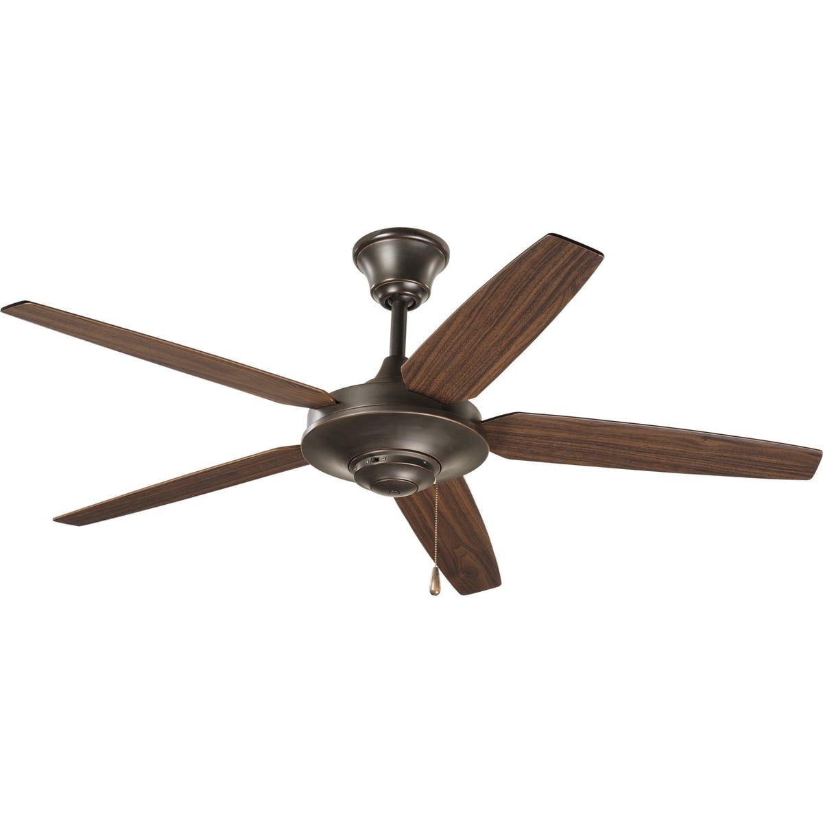 54" Antique Bronze Ceiling Fan with Reversible Wood Blades