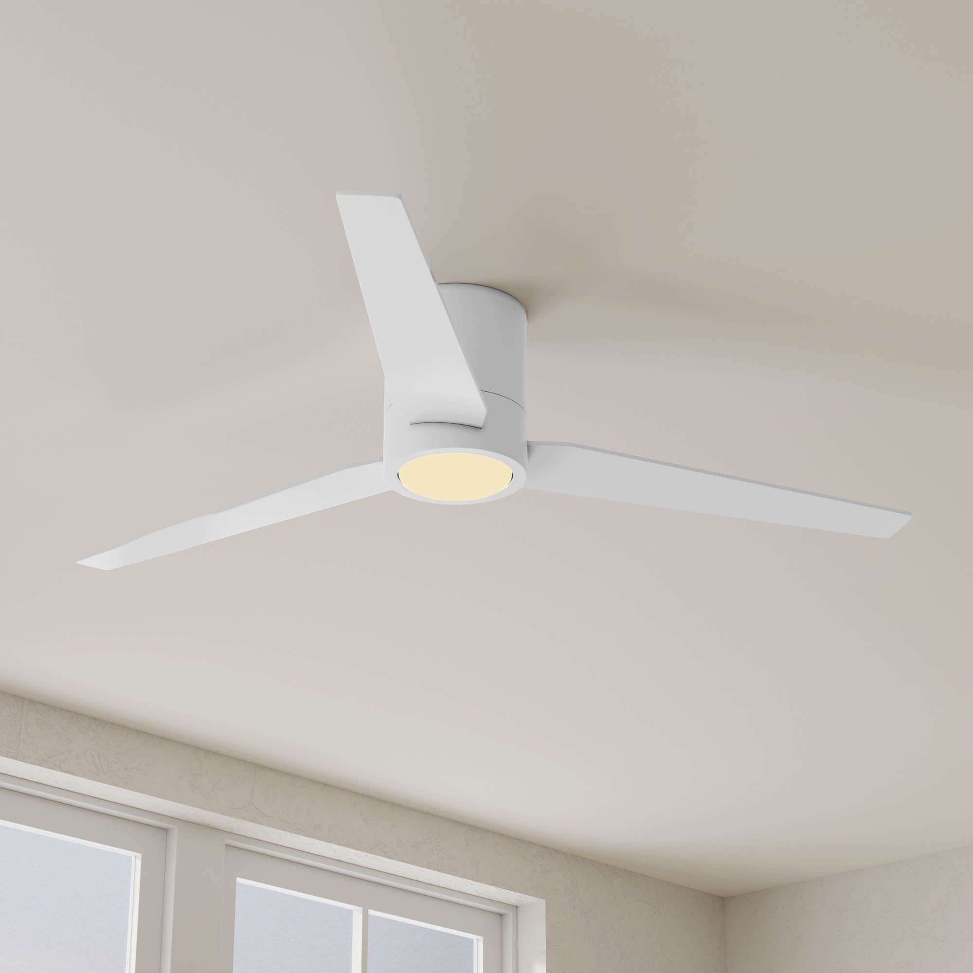 Braden 56'' Satin White LED Hugger Ceiling Fan with Remote