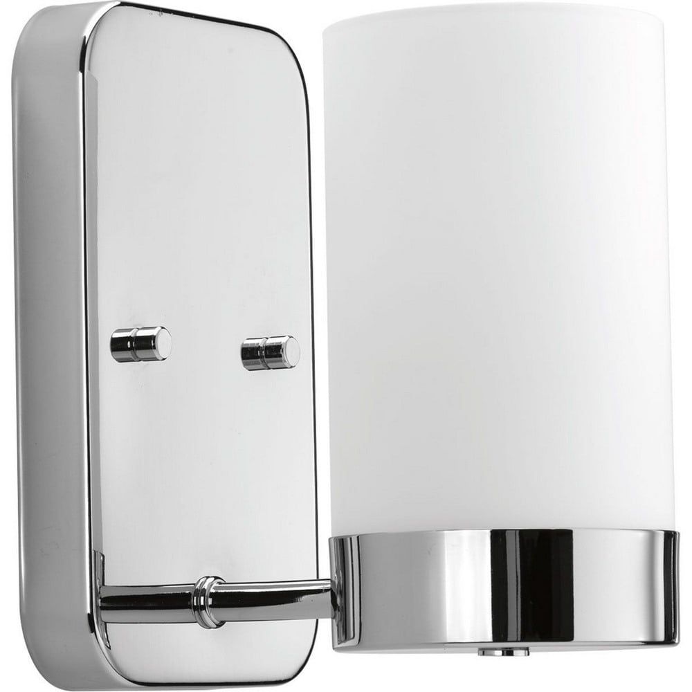 Elevate Polished Chrome 7'' Dimmable Wall Sconce with Etched White Glass