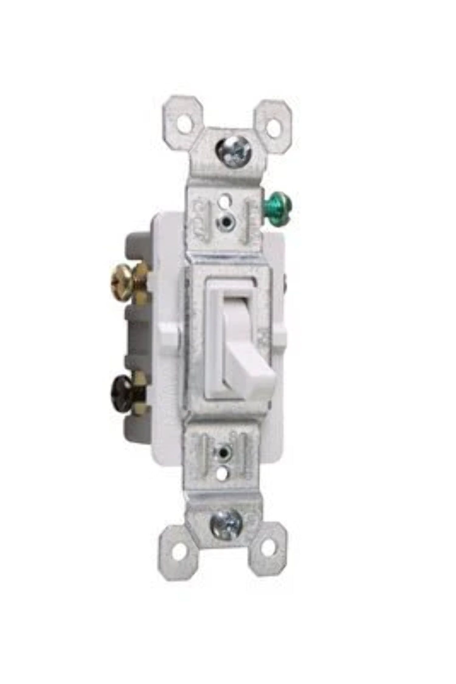 White Thermoplastic Single Pole Toggle Switch