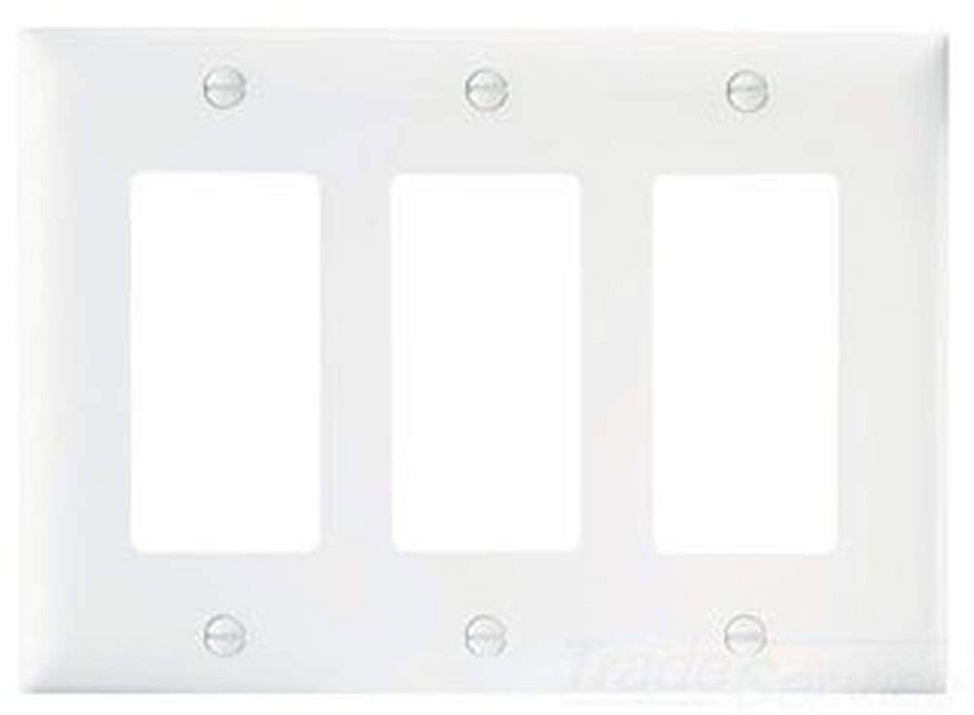 White Thermoplastic 3-Gang Decorator Wall Plate