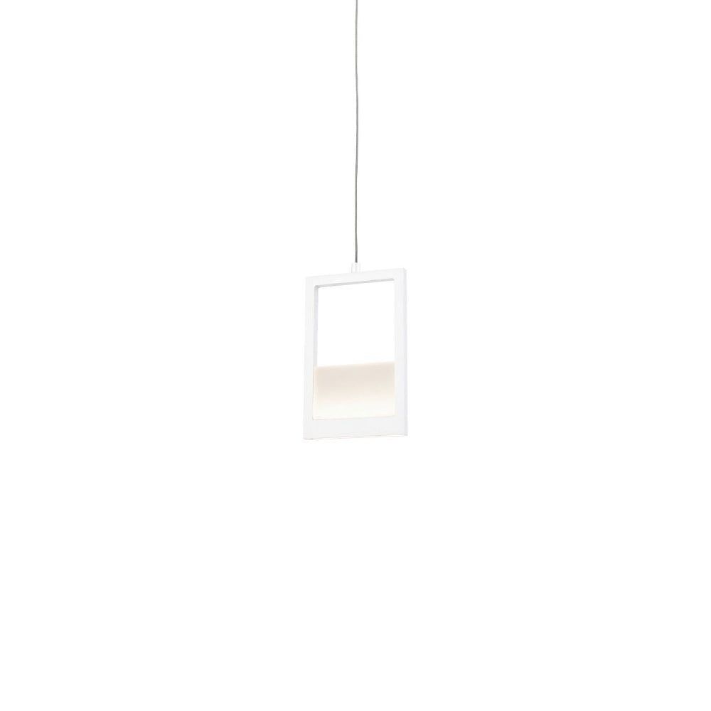 Modern Ratio 5.13" LED Pendant Light in Brushed Nickel and White