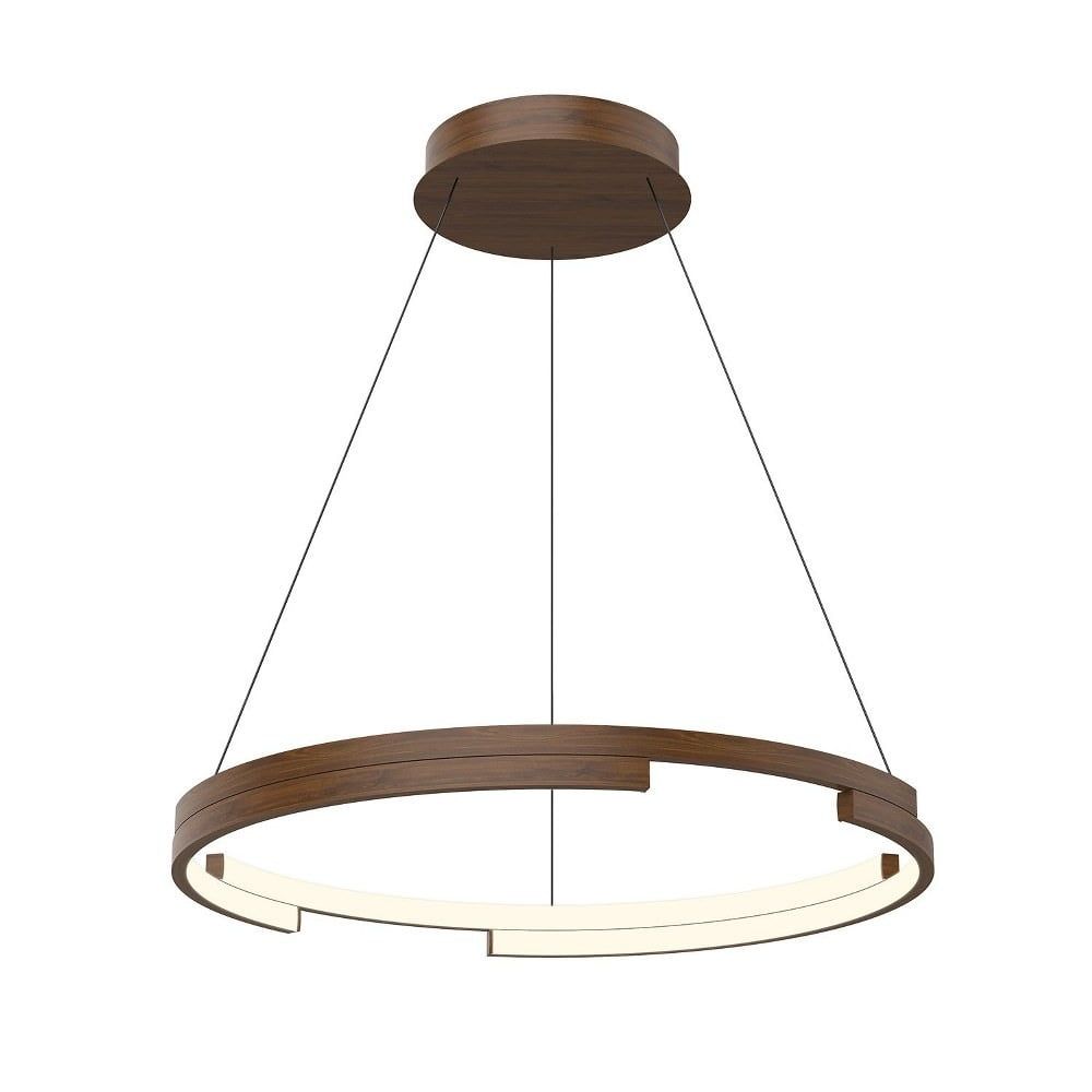 Anello Minor 24" LED Brushed Nickel Pendant with Walnut Finish