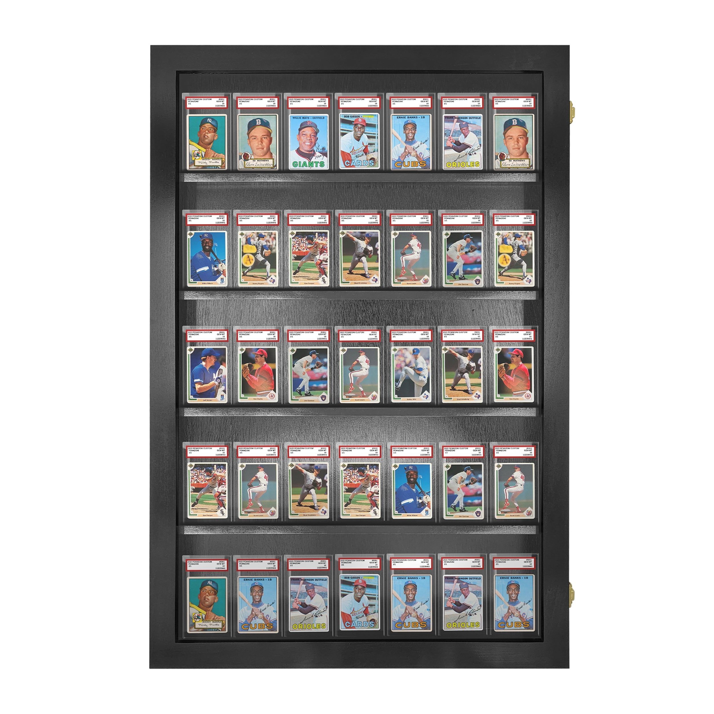 Black Lockable Wall Mounted Baseball Card Display Case