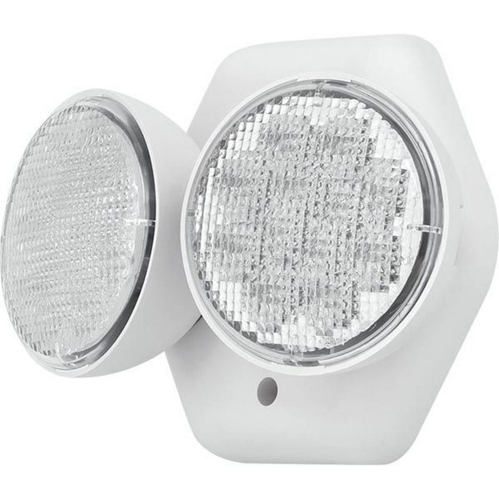 White Double Head LED Emergency Light with Integrated LEDs