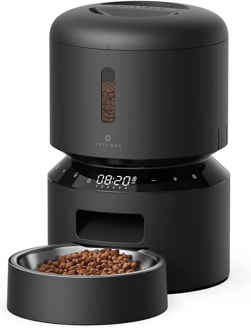 Black 3L Automatic Pet Feeder with Stainless Steel Bowl