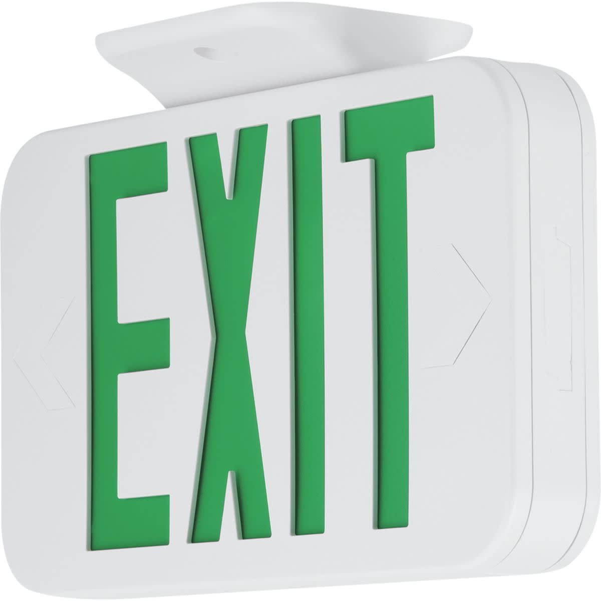 White LED Emergency Exit Sign with Green Letters