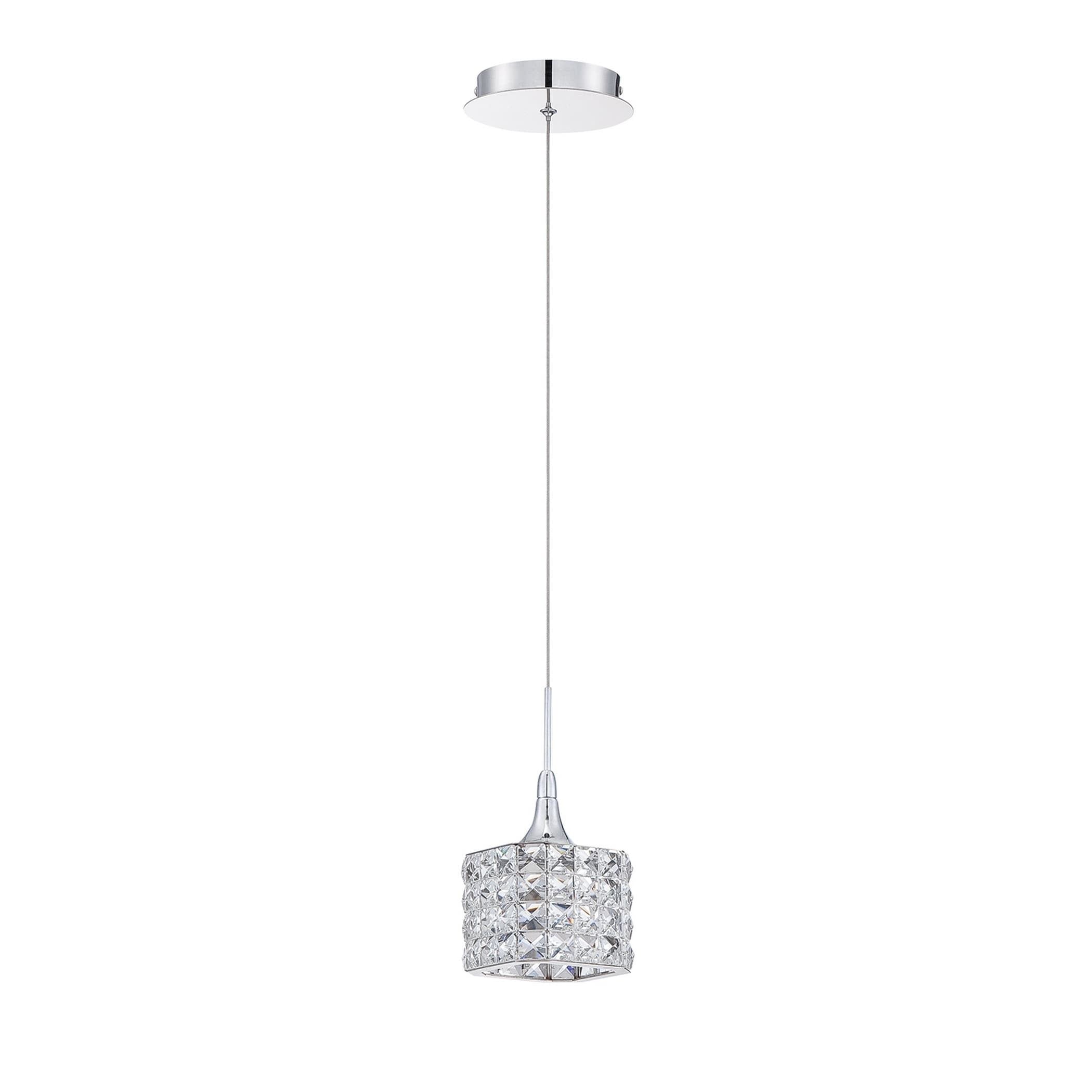 Shimera Chrome Optic Crystal Drum Pendant Light with LED