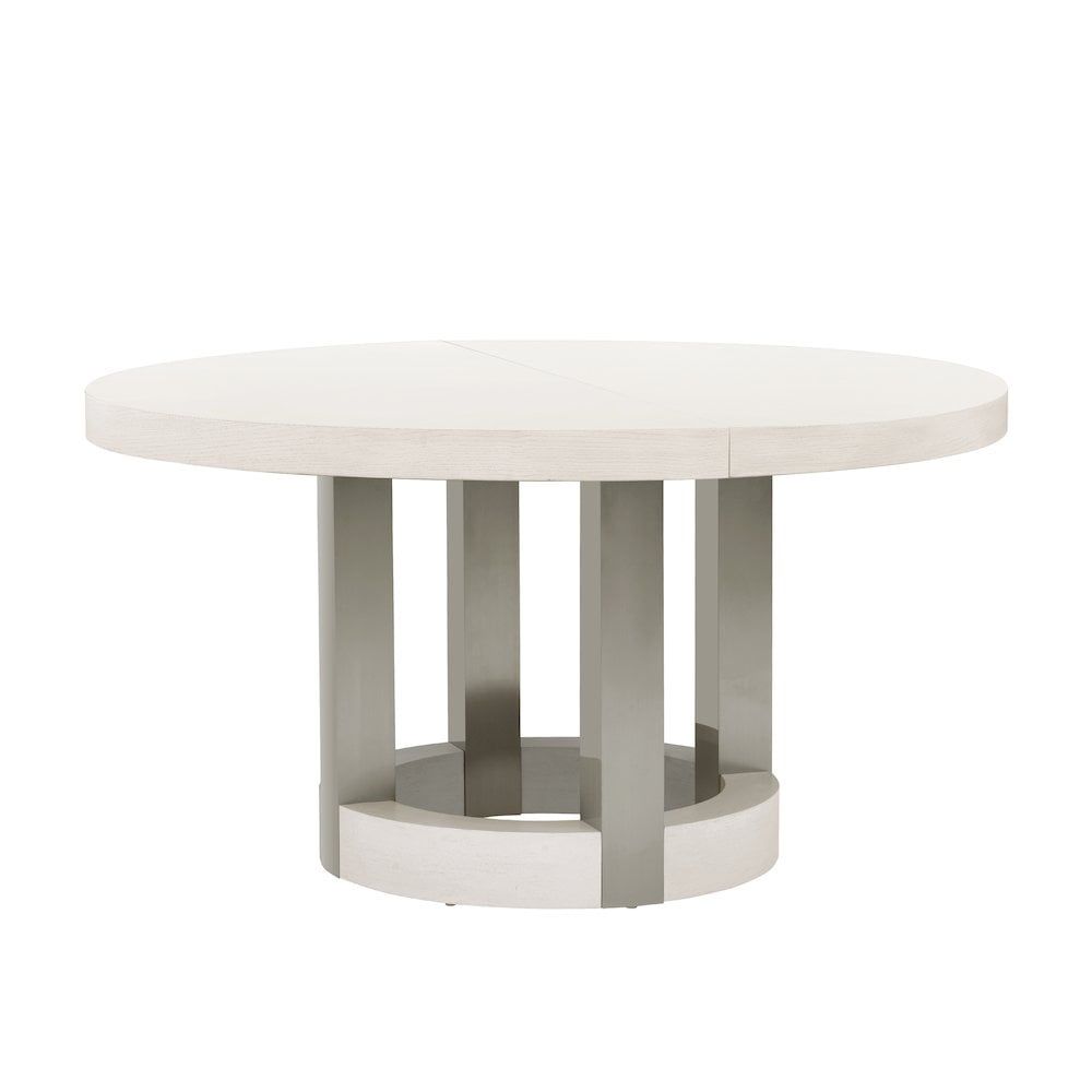 Brighton White Wood Round Extendable Dining Table