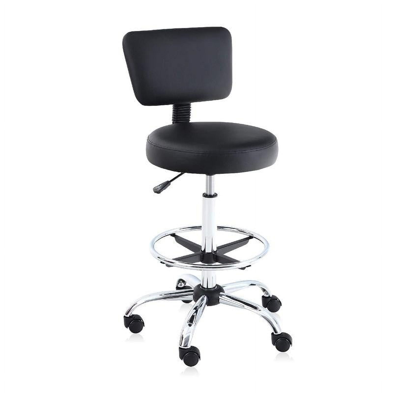 Adjustable Black Faux Leather Swivel Office Chair with Footrest