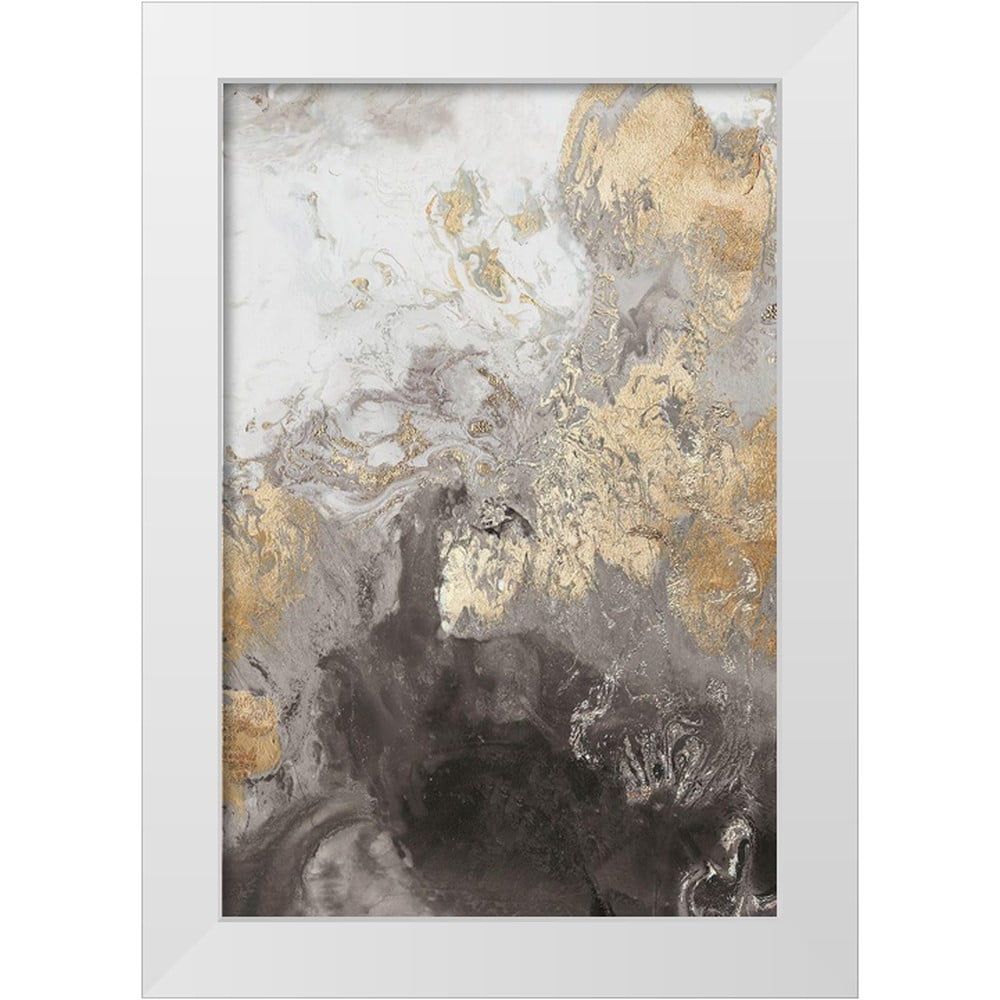 Ocean Splash II Grey and Gold Abstract Canvas Print