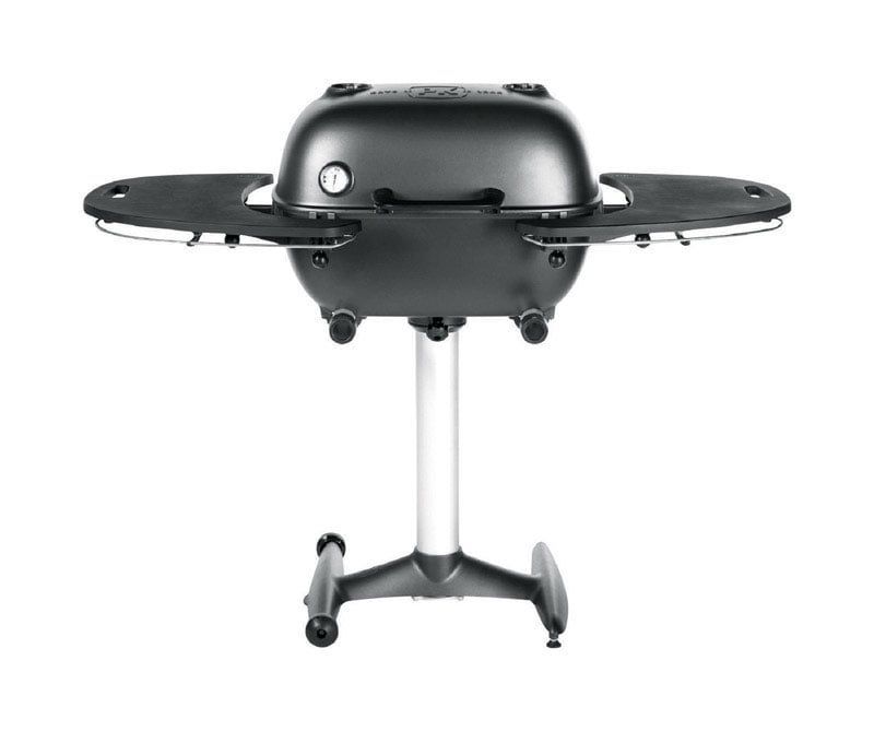 PK360 Black Cast Aluminum Charcoal Grill and Smoker with Shelves