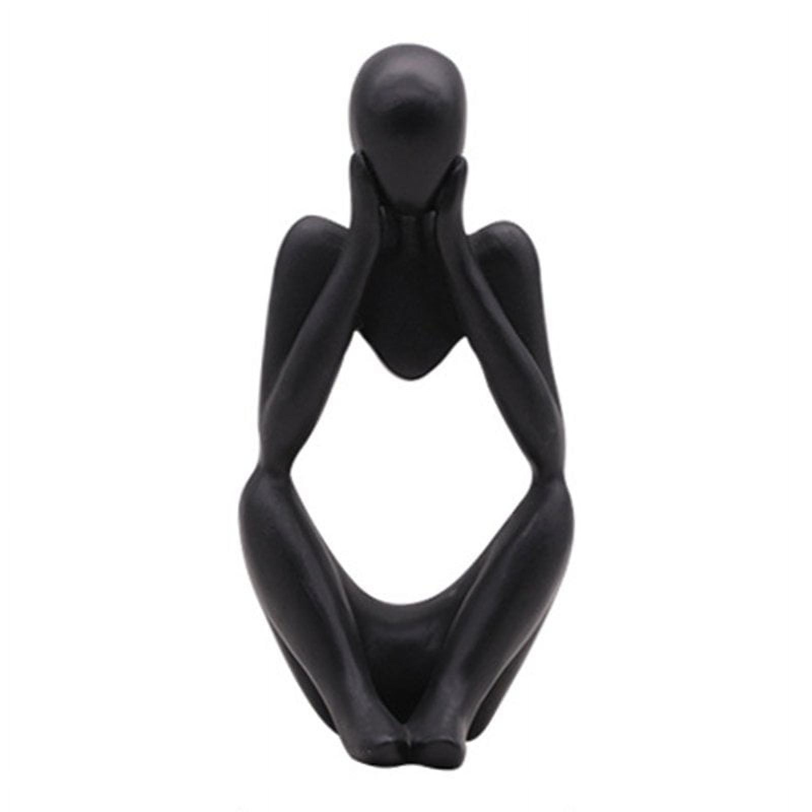 Black Resin Abstract Thinker Statue for Home Decor