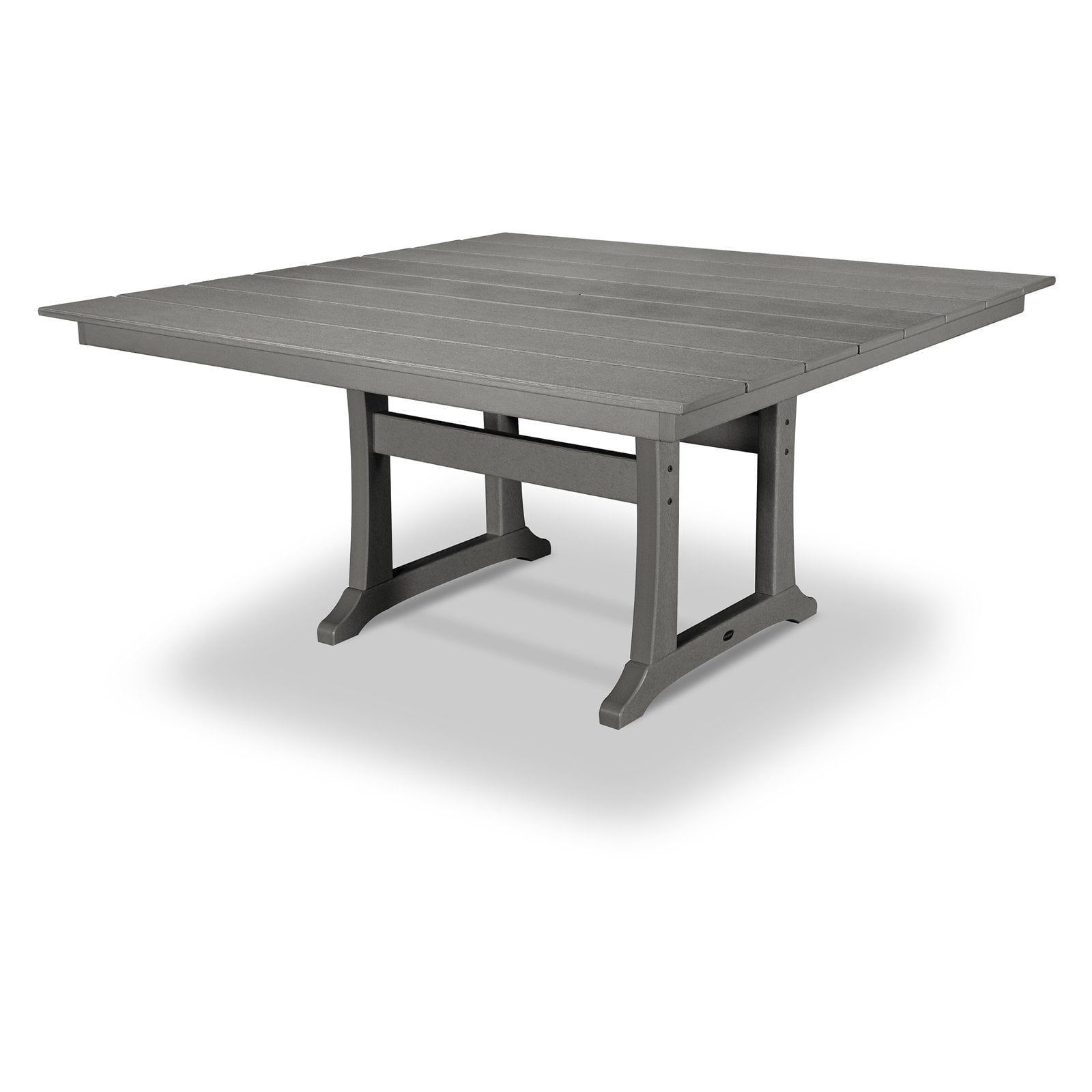 Slate Grey 59" Farmhouse Trestle Outdoor Dining Table