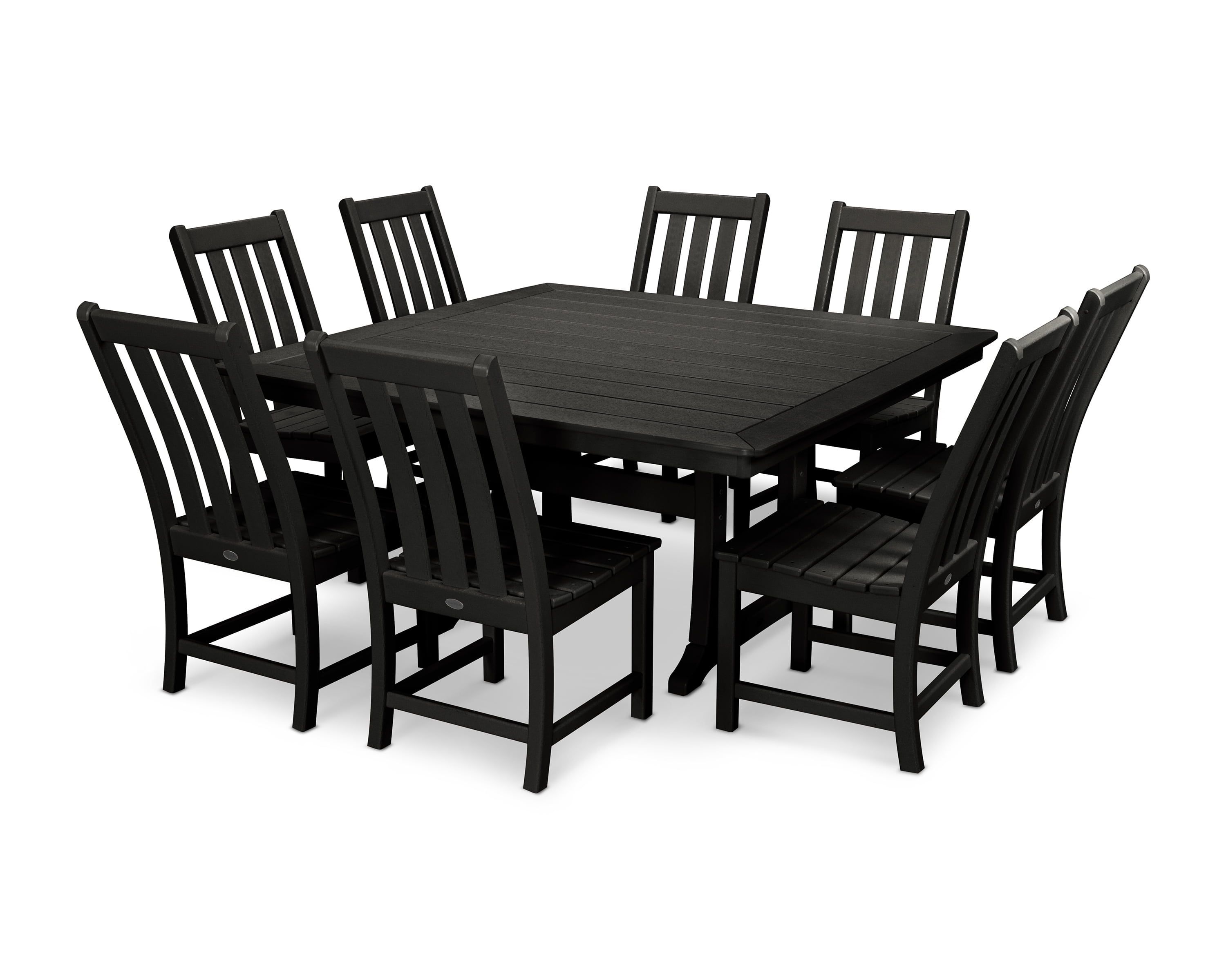 Black Polypropylene 8-Person Outdoor Dining Set