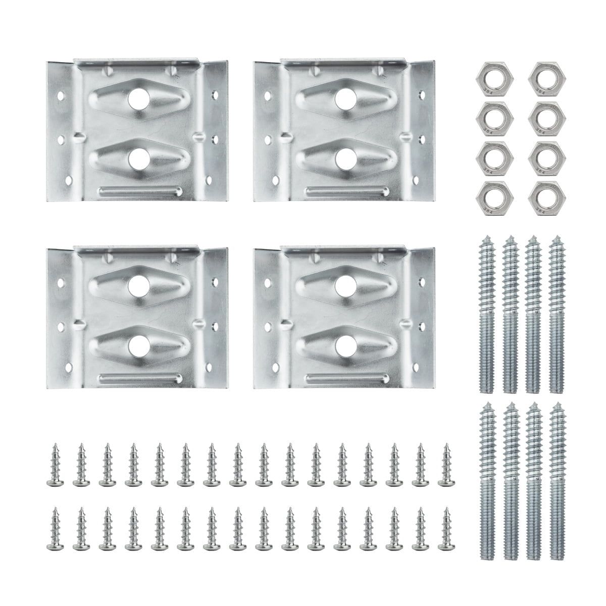 POWERTEC Silver Steel Surface Mount Corner Brackets with Hardware