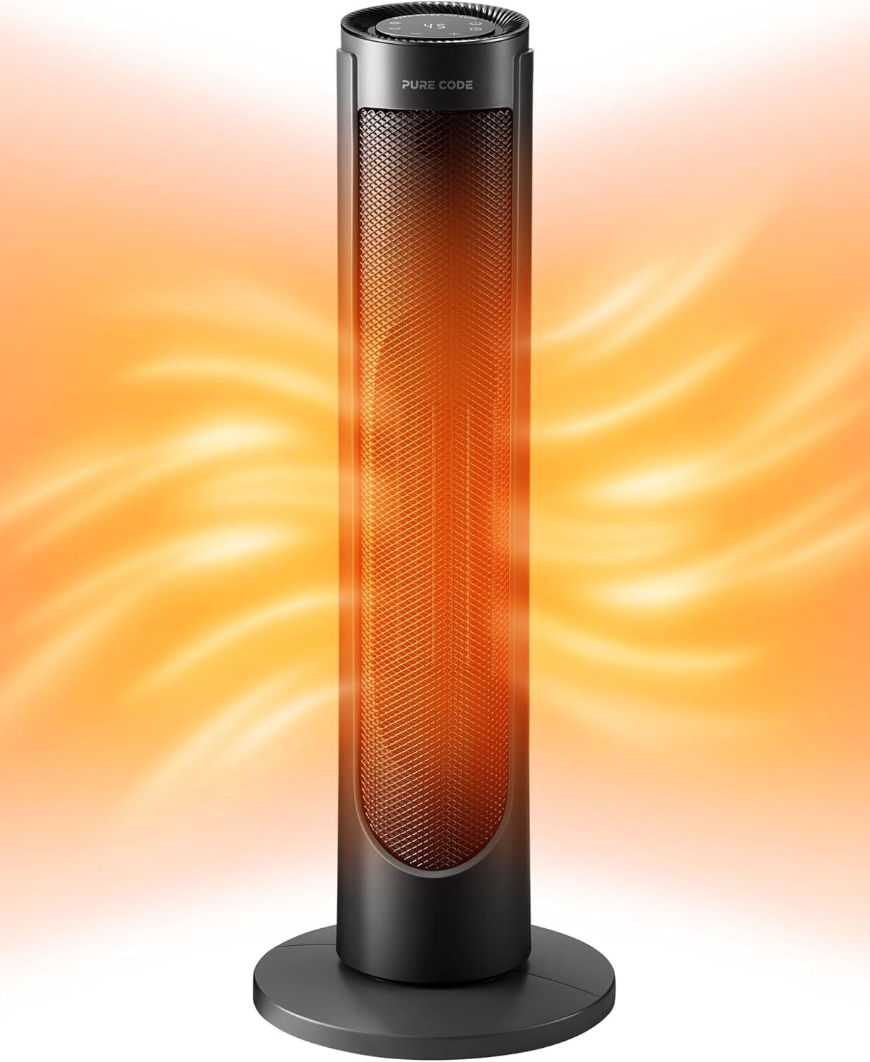 Black Ceramic Electric Space Heater with Automatic Shut-off