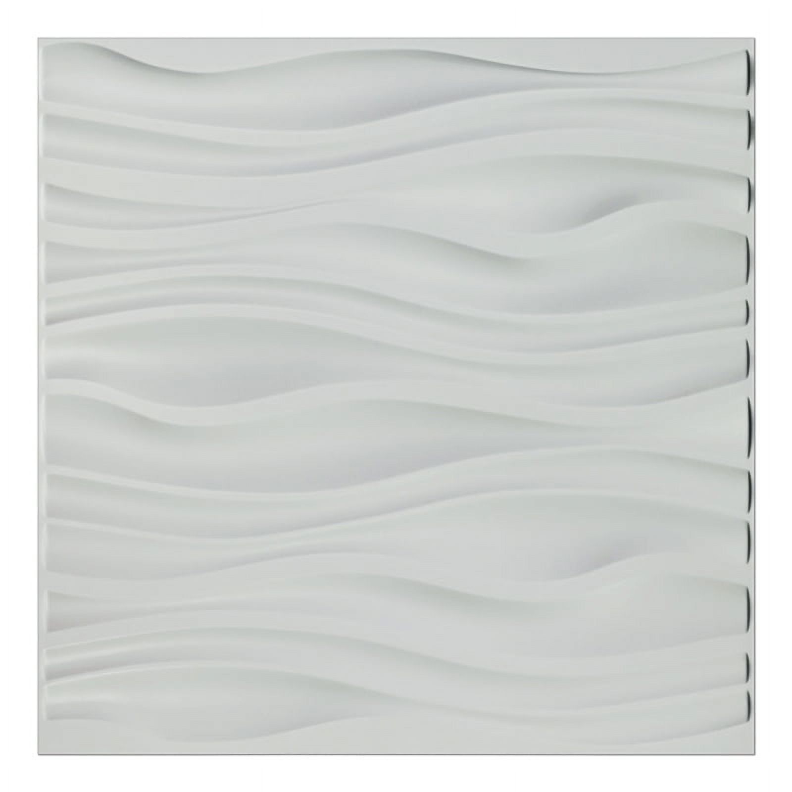 Wave Design White PVC 3D Wall Panels 19.7" x 19.7"