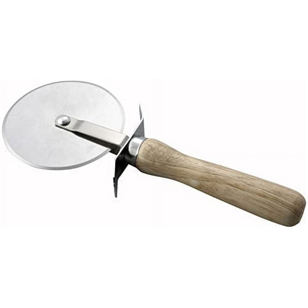 Stainless Steel Pizza Cutter with Wooden Handle, 4-Inch Blade