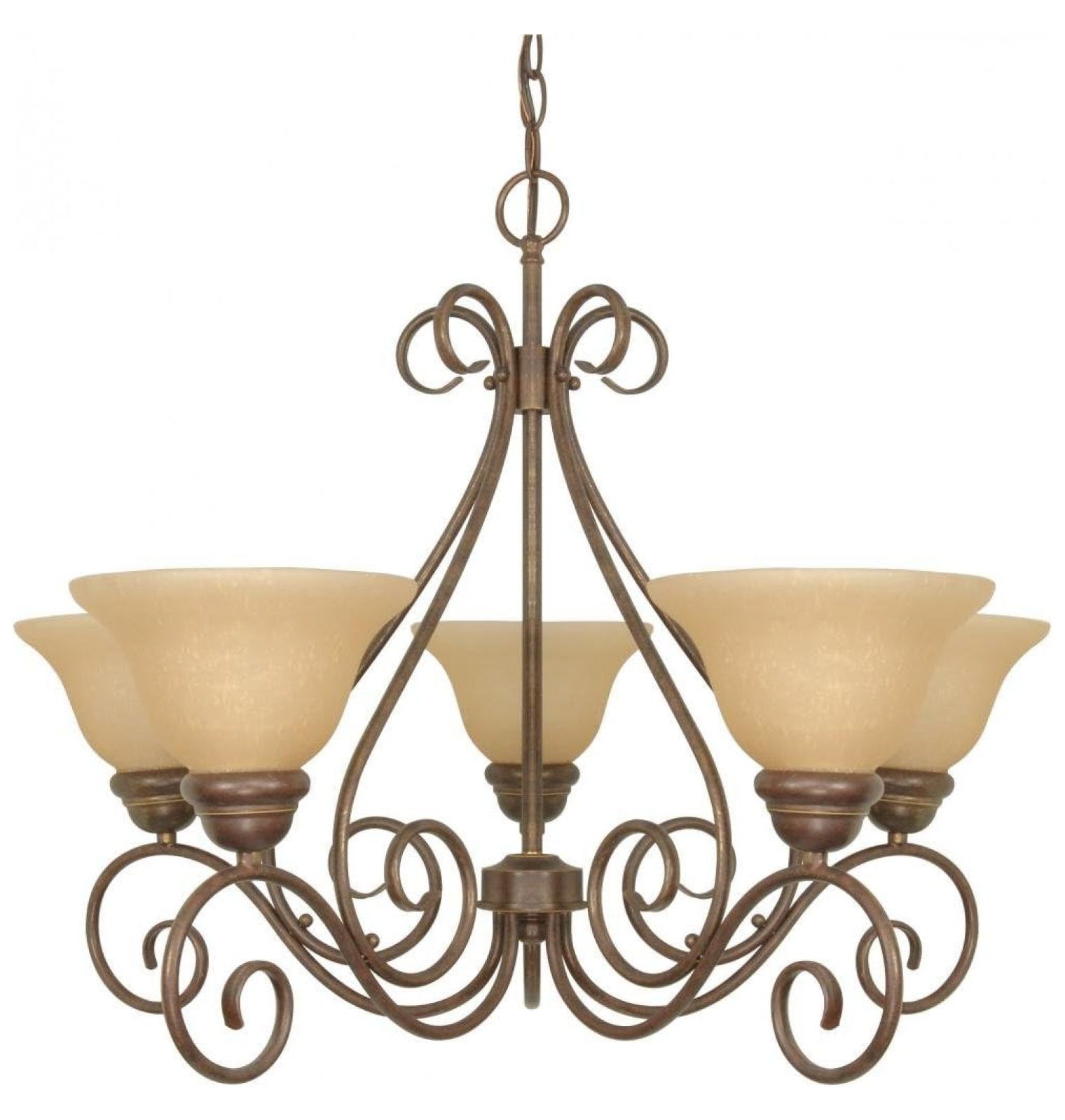 Sonoma Bronze 28" Chandelier with Champagne Glass Shades