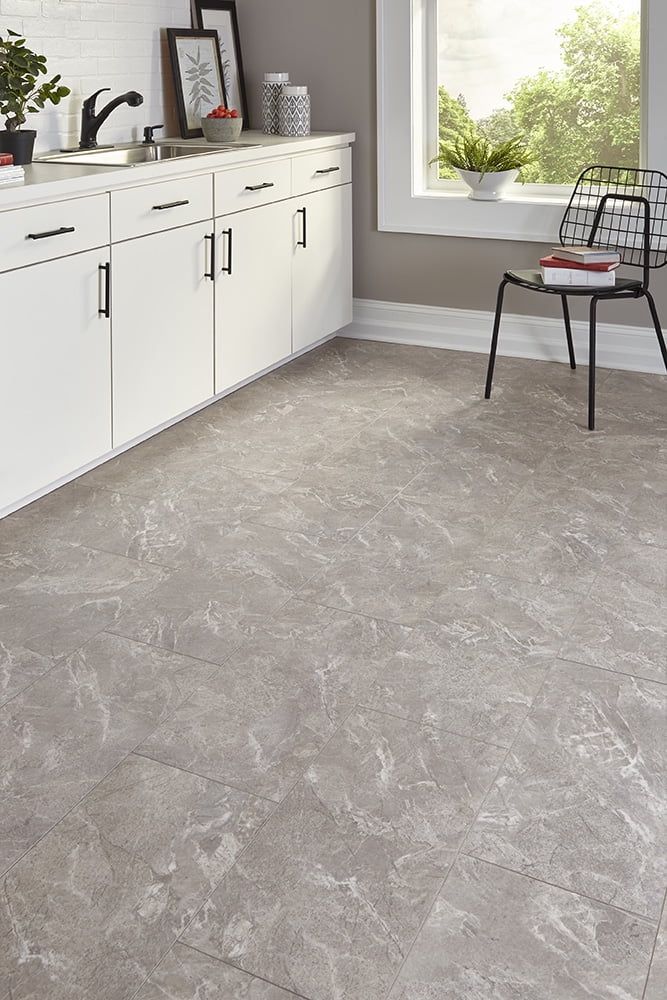 Contemporary Medium Shade Beveled 12x24 Vinyl Tile Flooring