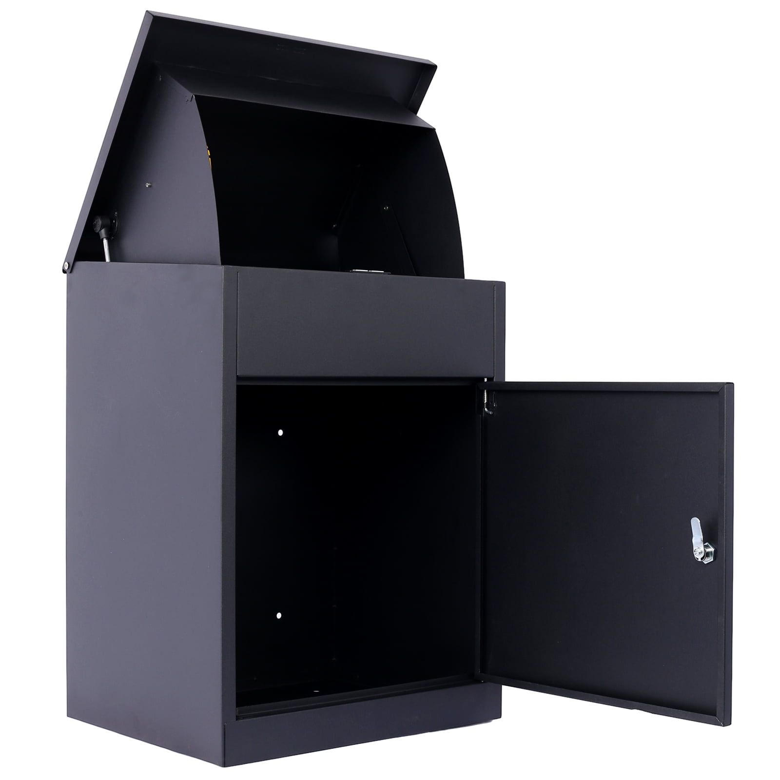 Black Extra Large Lockable Galvanized Steel Parcel Mailbox