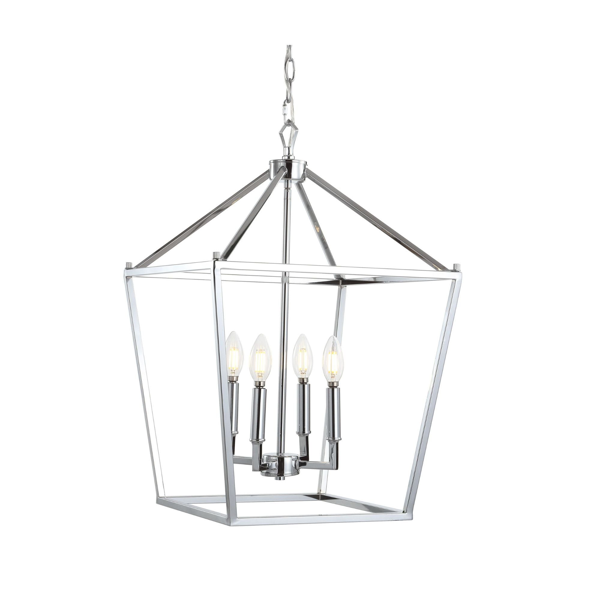 Pagoda 16" Polished Chrome Farmhouse LED Pendant Light