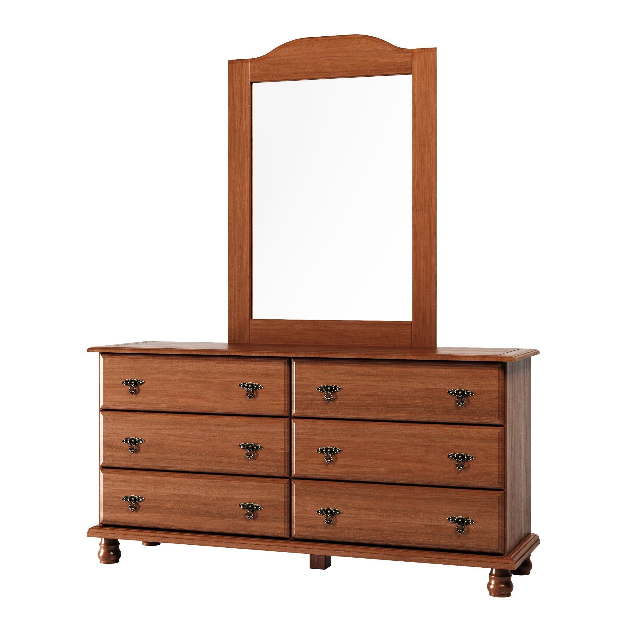 Mocha Solid Wood Double Dresser with Deep Drawers