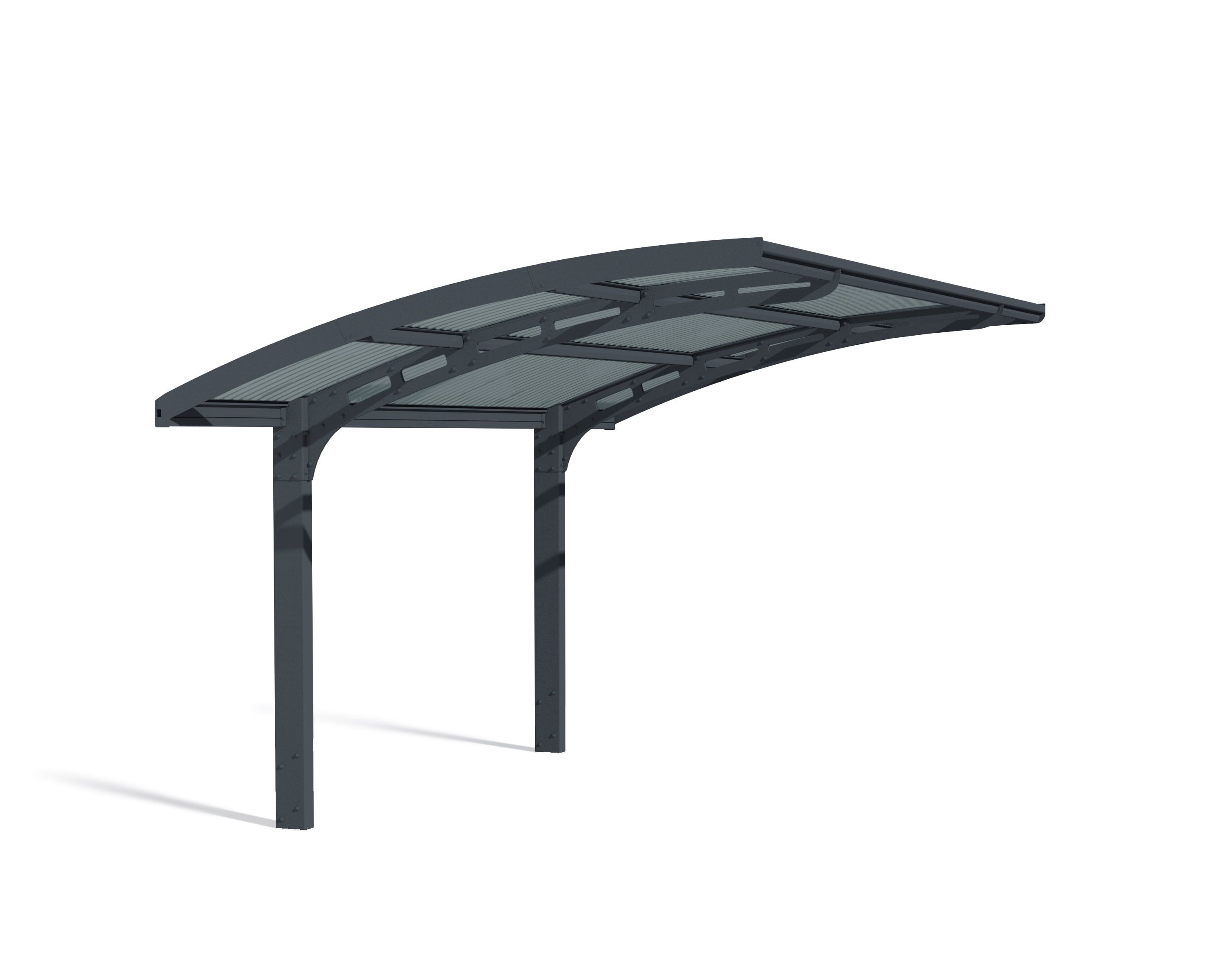 Gray Metal 10' x 16' Wing Roof Carport Kit