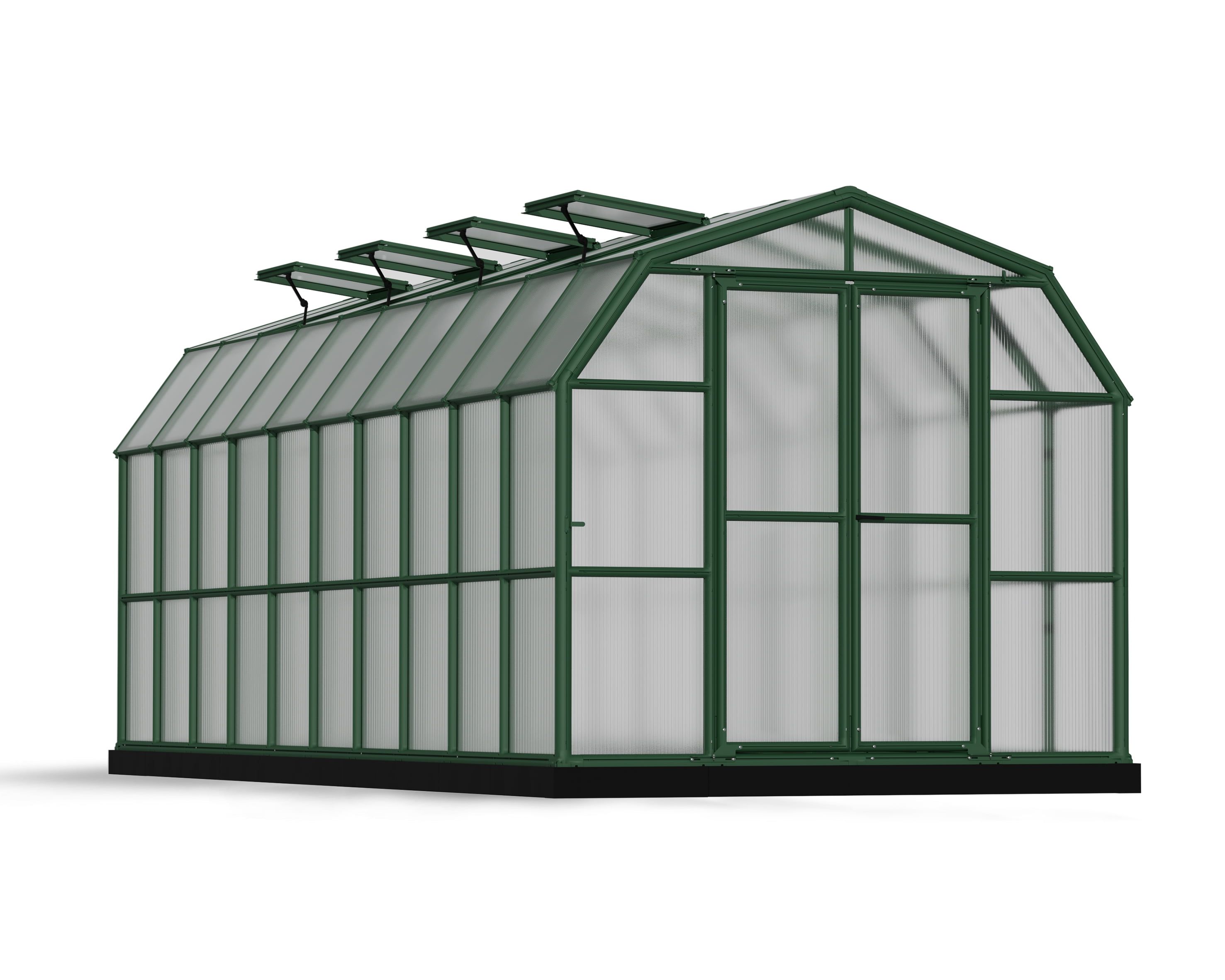 Grand Gardener 21' x 9' Dark Green Polycarbonate Greenhouse